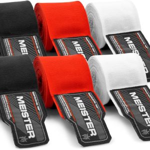 Meister Adult 180" Hand Wraps for MMA & Boxing - 3 Pairs Pack